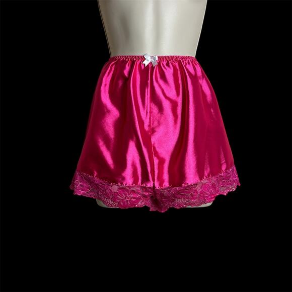 Satini Large Hot Pink Satin Shorts Sleep Pajamas Women - Picture 2 of 7